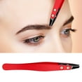 thumbnail image 2 of GROFRY Eyebrow Tweezer Compact Size Reusable High Precision Rustproof Slant Tip Design Stainless Steel Eyebrow Clip Hair Removal Tweezer Makeup Tool for Women,Red, 2 of 7