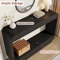 thumbnail image 2 of Laintene Console Table, 43" Curved Entryway Table, Wood Sofa Tables Behind Couch with Open Shelf, Entry Table for Entrance, Hallway, Living Room, Black, 2 of 9