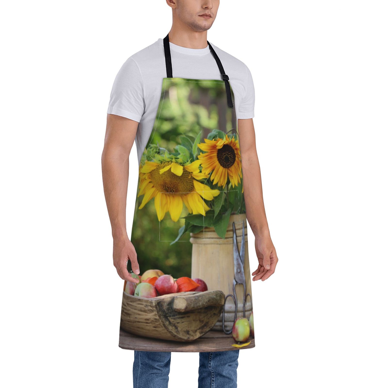 Kdxio Vintage Wooden Bucket Apron with Pockets Adjustable Kitchen Aprons for Men Women Waterproof Aprons for Cooking,Drawing,Crafting, Baking Household Cleaning