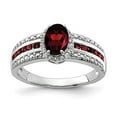thumbnail image 6 of 925 Sterling Silver Rhodium-plated Garnet and White Topaz Ring Size 7, 6 of 6