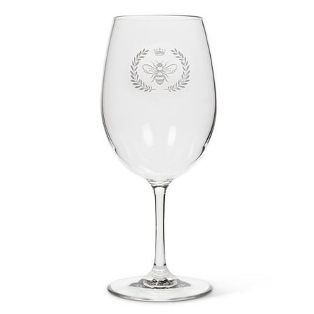 

8.5 in. Frosted Bee in Crest Acrylic Wine Goblet Clear & Frost - Set of 6