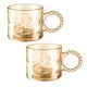 thumbnail image 1 of Juego de 2 Tazas Perlas Aperlada Siena de Vidrio Cristal Ambar 300 ml, 1 of 5