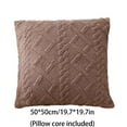 thumbnail image 4 of Brown Valentines Pillow 18x18 Inches, Faux Wool Decorative Farmhouse Velvet Couch Pillow, Soft Plush Square Boho Cushion Pillow, 4 of 8