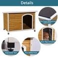 thumbnail image 4 of Noaman Large Wooden Outdoor Dog House with Waterproof Roof, Elevated Floor & Adjustable Feet, 40"L x 23.2"W x 27.4"H Interior, PVC Door Curtain, Ideal for Dogs Up to 90lbs, Yellow, 4 of 5
