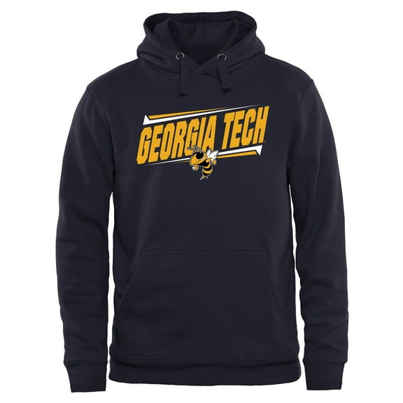 Men's Navy Georgia Tech Yellow Jackets Double Bar Pullover Hoodie