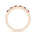 thumbnail image 2 of ANGARA Natural Square Ruby and Princess Diamond Semi Eternity Classic Wedding Ring in 14K Rose Gold for Women (Size-1.9mm) | July Birthstone Jewelry for Her, 2 of 10