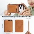 thumbnail image 6 of 2 In 1 Functuon Case for iPhone 17 Pro, PU Leather Detachable Magnetic Card Bag, Support Magnetic Wireless Charger, Shockproof Protective Lightweight Phone Cover for iPhone 17 Pro, Brown, 6 of 8