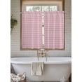 thumbnail image 7 of Tier Curtains 45 Inches Long, Pink Window Treatment Curtain Drapes, Grid Checkered Plaid Gingham Lattice Trellis Small Curtain Drapes for Bathroom Laundry Room, 27.5"x45", 2 Panels, 7 of 7