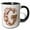Black/White, variant on 3drose, Pink and Image of Gold Floral Monogram Initial G, 11oz Two-tone Red Mug