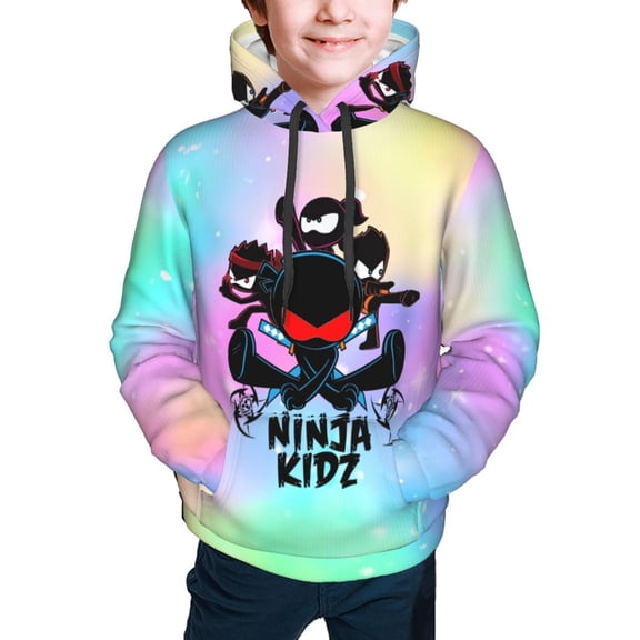 Ninja Kidz Hoodies Pullover For Boys Girls 3d Printed Hooded Sweatshirt Long Sleeves Small