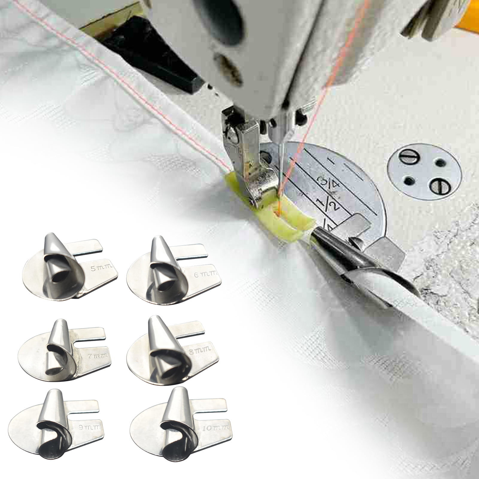 Warkul Sewing Machine Presser Foot Set - 6Pcs Convenient Sewing Rolled  Hemmer Foot and Sewing Equipment Accessories 