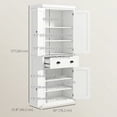 thumbnail image 3 of HOMCOM 72" Kitchen Pantry, Freestanding Storage Cabinet with Drawer, Cream, 3 of 10