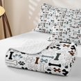 thumbnail image 4 of Homewish White Dog Paw Bone Quilt King,Cartoon Animal King Coverlet Set,3pcs, 4 of 7