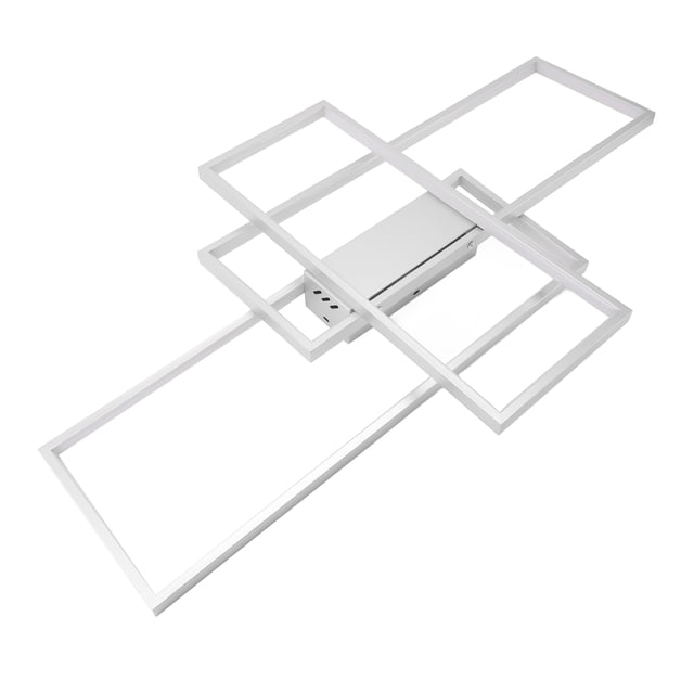 Lámpara De Techo LED Moderna, Lámpara De Techo Empotrada Regulable En Negro Con Control Remoto Y Control De Aplicación, Lámpara De Techo Rectangular De 31,8 Pulgadas Para Sala