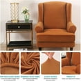 thumbnail image 3 of Eurhowing 1-Pack Wingback Chair Slipcovers with Cushion Cover, Stretch Velvet Soft Armchair Covers, Wingback Chair Furniture Protector, Orange, 3 of 10