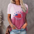 thumbnail image 2 of Camisetas Casuales de las Mujeres Que Cambian de Color Día de la Independencia Imprimir Cuello de la Tripulación, Novedad Gráfico Tops de las Mujeres Casuales, 2 of 6