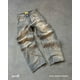 thumbnail image 2 of Pantalones vaqueros Y2K para hombre, ropa de calle, Punk Rock, Hip Hop, bordados, Retro, holgados, pantalones de pierna ancha de cintura alta, 2 of 5
