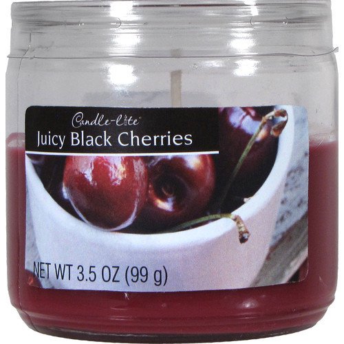 CANDLE LITE Basics 3.5oz. Juicy Black Cherries Scented WaxCandle Jar