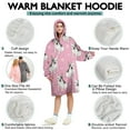thumbnail image 5 of Pink French Bulldog Love Heart Wearable Oversized Blanket,Wearable Blanket Hoodie for Adults,Cozy Hooded Blankets with Super Pockets,Super Warm Fuzzy Pullover for Women & Men, 5 of 6