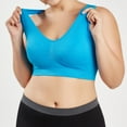 thumbnail image 2 of Lolmot Womens Wireless Bra Full-Coverage Pullover Stretch-Knit Sports Bra, Pure Color Plus Size Ultra-Thin Bra Full Bra Cup Tops Sports Bra, 2 of 5