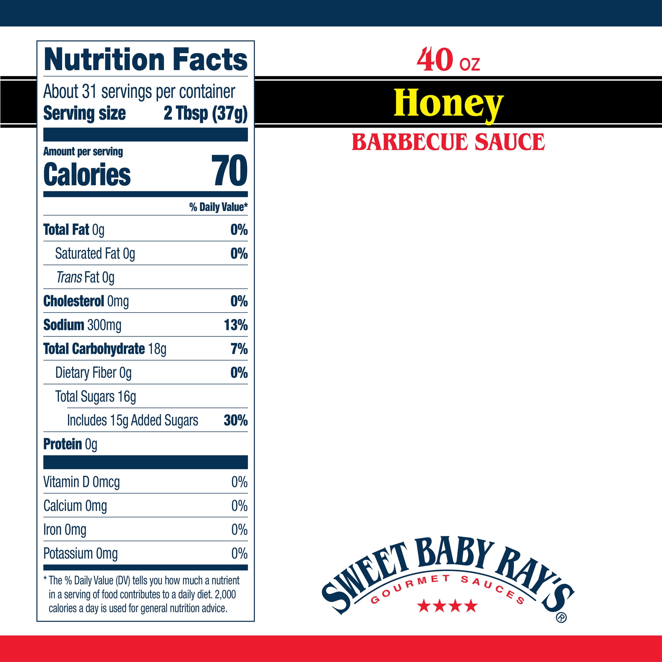 Sweet Baby Ray's® Honey Barbecue Sauce 40 oz