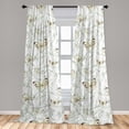thumbnail image 4 of Ambesonne Spring Curtains, Butterfly Watercolor Garden, Pair of 28"x95", Pale Sage Green White, 4 of 5