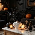thumbnail image 6 of Black Artificial Eucalyptus Leaf Bunch, 4 Fork Soft Matte Foliage for Halloween Gothic Party, Vase Filler, Table Centerpiece, Mantel Decor, 6 of 6