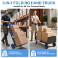 thumbnail image 7 of Yacona 3-in-1 Folding Hand Truck, Foldable Dolly Cart with Wheels Heavy Duty, Convertible Hand Cart for Moving with Retractable Handle, Blue, 7 of 7