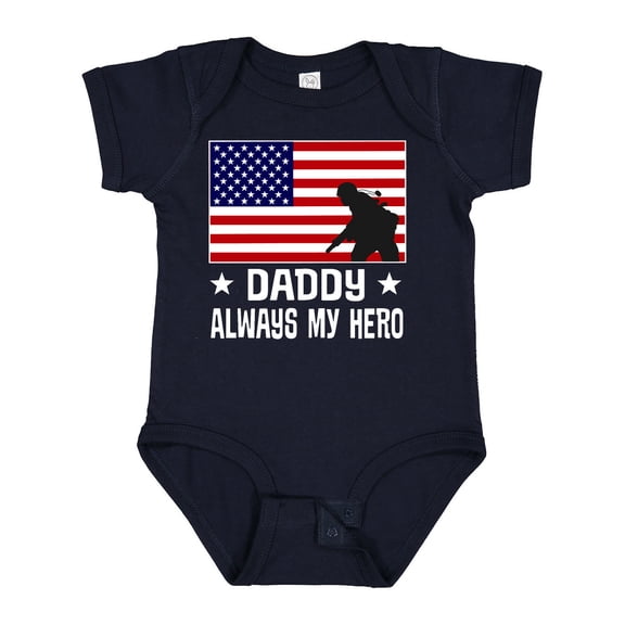 Inktastic Military Soldier Daddy Always My Hero Boys or Girls Baby Bodysuit