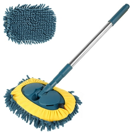 

47.6inch Wash Mop Kit for Car with 180°Swivel Head Car Wash Brush Telescopic Car Cleaning Brush Strong Water Absorption Microfiber Car Wash Tool for Car Motorhome Truck