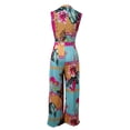 thumbnail image 3 of Women's Sleeveless Mock Neck Wide Leg Jumpsuit Elegant High Waist Party Outfit, 3 of 5