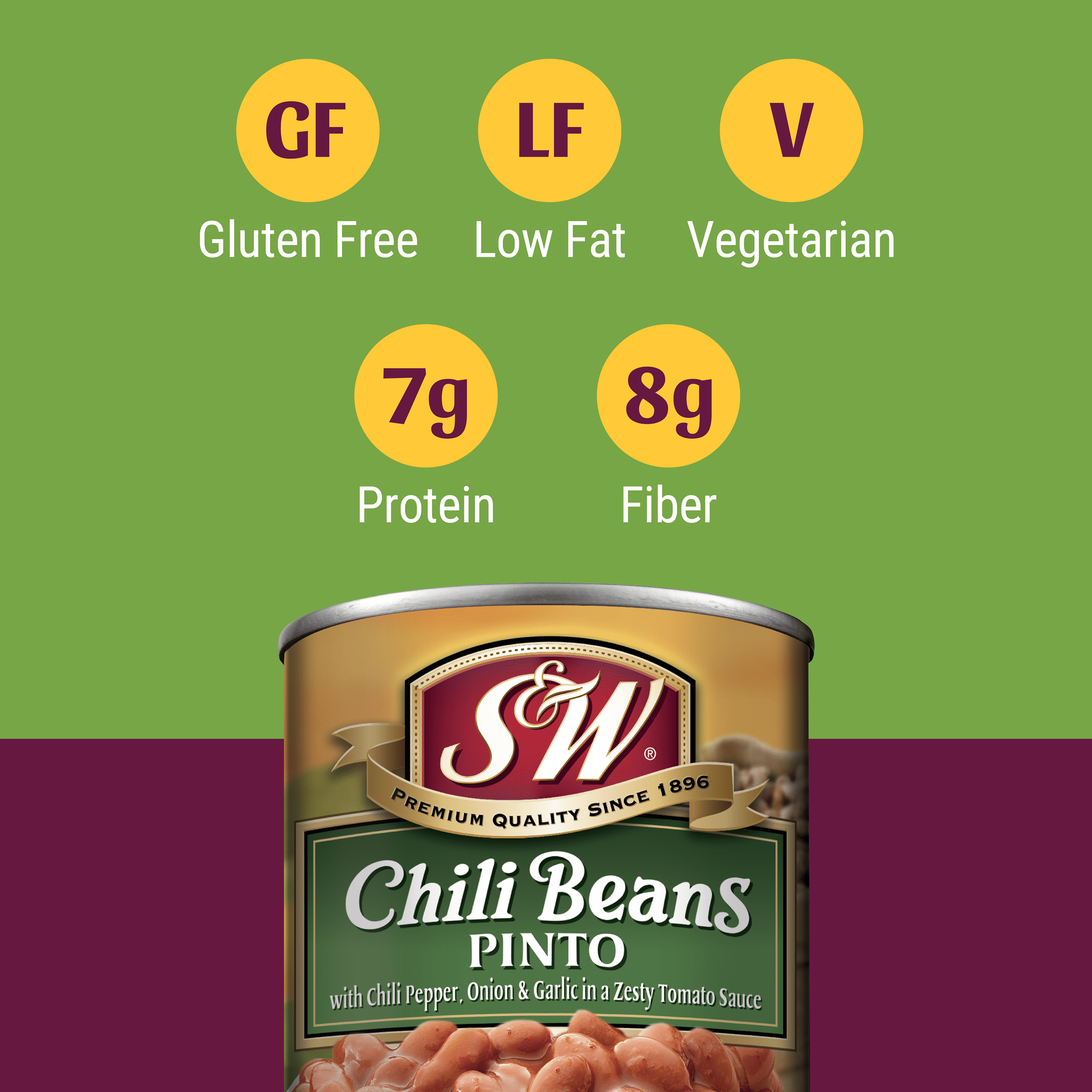 S&W Pinto Chili Beans 15.5 oz. Can