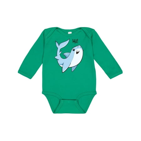 

Inktastic Hi!- cute shark Gift Baby Boy or Baby Girl Long Sleeve Bodysuit