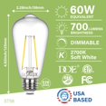 thumbnail image 2 of Bombilla LED Sigalux EcoBright T20, regulable, E26, 7,7 W, 2 of 6