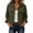 50#Army Green, variant on Women's Corduroy Jacket Button Down Long Sleeve Soft Coat Outerwear with Pockets Fall Winter Lapel Neck Coat Western Cropped Jacket Army Green S