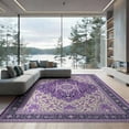 thumbnail image 2 of ODIKA 6'x9' Washable Area Rug Non-Slip, Chair-Friendly, Purple Abstract Scroll Swirl Ombre Gradient Bordered Ornamental for Dining Room, Under Table, Office Décor, 2 of 7