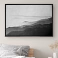 thumbnail image 3 of HFDF Canvas Print Wall Art Black Gray Watercolor Foggy Mountains Abstract Nature Illustrations Modern Art Decorative Elements Duotone for Living Room, Bedroom, Office - Black 14x11inch Framed, 3 of 6