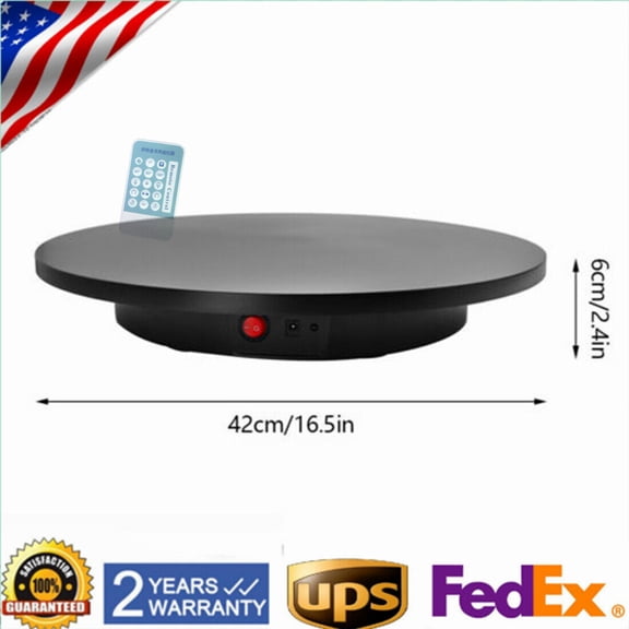 Denest 16.5" 360° Remote Electric Motorized Rotating Turntable Display Stand 110-220V