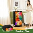 thumbnail image 2 of 4 Drawer Vertical Storage Dresser Paint splatter Color Blobs dark Ink Splashes Spatter with Wood Top Fabric Pull Drawers, 2 of 8