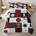 thumbnail image 2 of Erosebridal Baseball Patchwork Quilt Full, Red Buffalo Full Bedspread Sets for Men and Women, 3pcs, 2 of 7