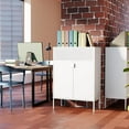 thumbnail image 4 of CHSHIN 47.2"H White Metal Locker Storage Cabinet with 2-Mesh Doors,3-Tier for Office,Home,Bathroom, 4 of 7