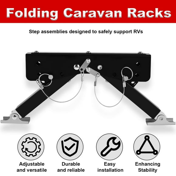 FNNMNNR RV Step Stabilizer Height Angle Adjustable RV Step Support Stabilizer Weatherproof RV Step Accessories Easy to