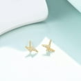 thumbnail image 2 of 925 Sterling Silver Lightning Bolt Bar Stud Earrings | Minimalist Small Earrings for Women, 2 of 9