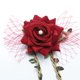 thumbnail image 4 of Elegante ramillete de muñeca adornado con hojas trenzadas Flor de hermanas Vino rojo, 4 of 9