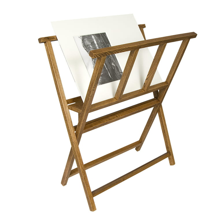 Creative Mark Folding Wood Large Print Rack - Perfect for Display of Canvas, Art, Prints, Panels, Posters, Art Gallery Shows, Storage Rack - Walnut