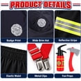 thumbnail image 6 of IROOZIGOTO Mens Firefighter Cosplay Costume Set Relaxed Fit Crew Neck Short Sleeve with Hat Props Halloween Role Play Party Outfit, 6 of 9