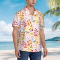 thumbnail image 3 of Fuzoiu Colorful Floral Print Hawaiian Shirt for Men, Summer Beach Casual Short Sleeve Button Down Shirts, Men’s Beach Summer Shirts with Pocket,Small, 3 of 7