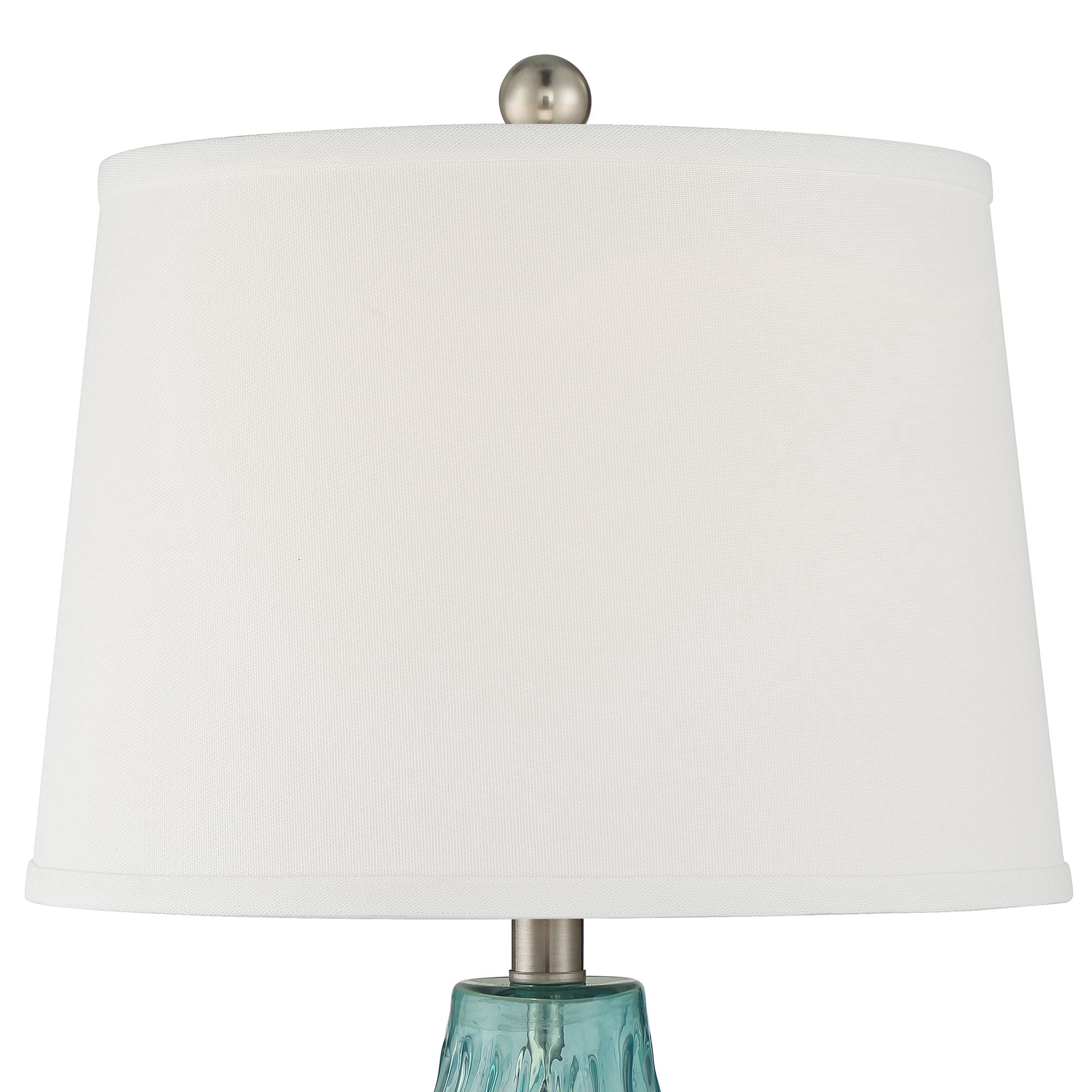 360 Lighting Dylan 27 1/2" Tall Modern Coastal Table Lamps Set of 2 WiFi Smart Socket Blue Glass Living Room Bedroom White Shade