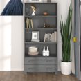 thumbnail image 1 of vidaXL Highboard HAMAR Solid Wood Pine Dark Grey, 1 of 5
