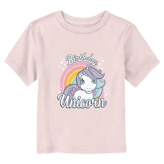 Toddler's My Little Pony Birthday Unicorn Graphic Tee Light Pink 2T